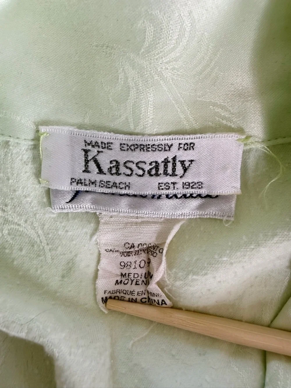 Vintage Kassatly Palm Beach French Maid‎ Pajama Set Satin Floral M